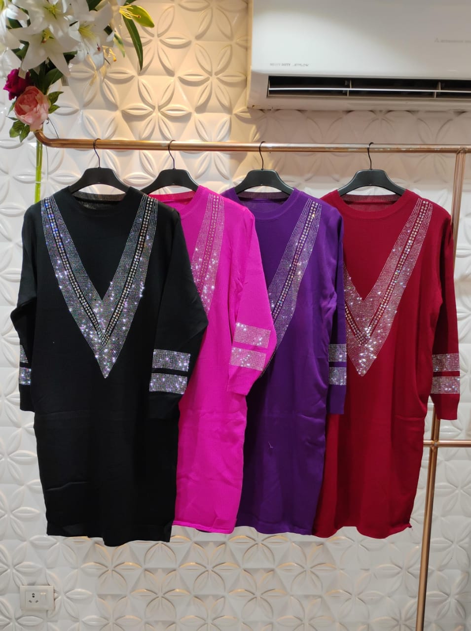 "Frosted Glamour: Winter Dresses with Swarovski Embellishments"