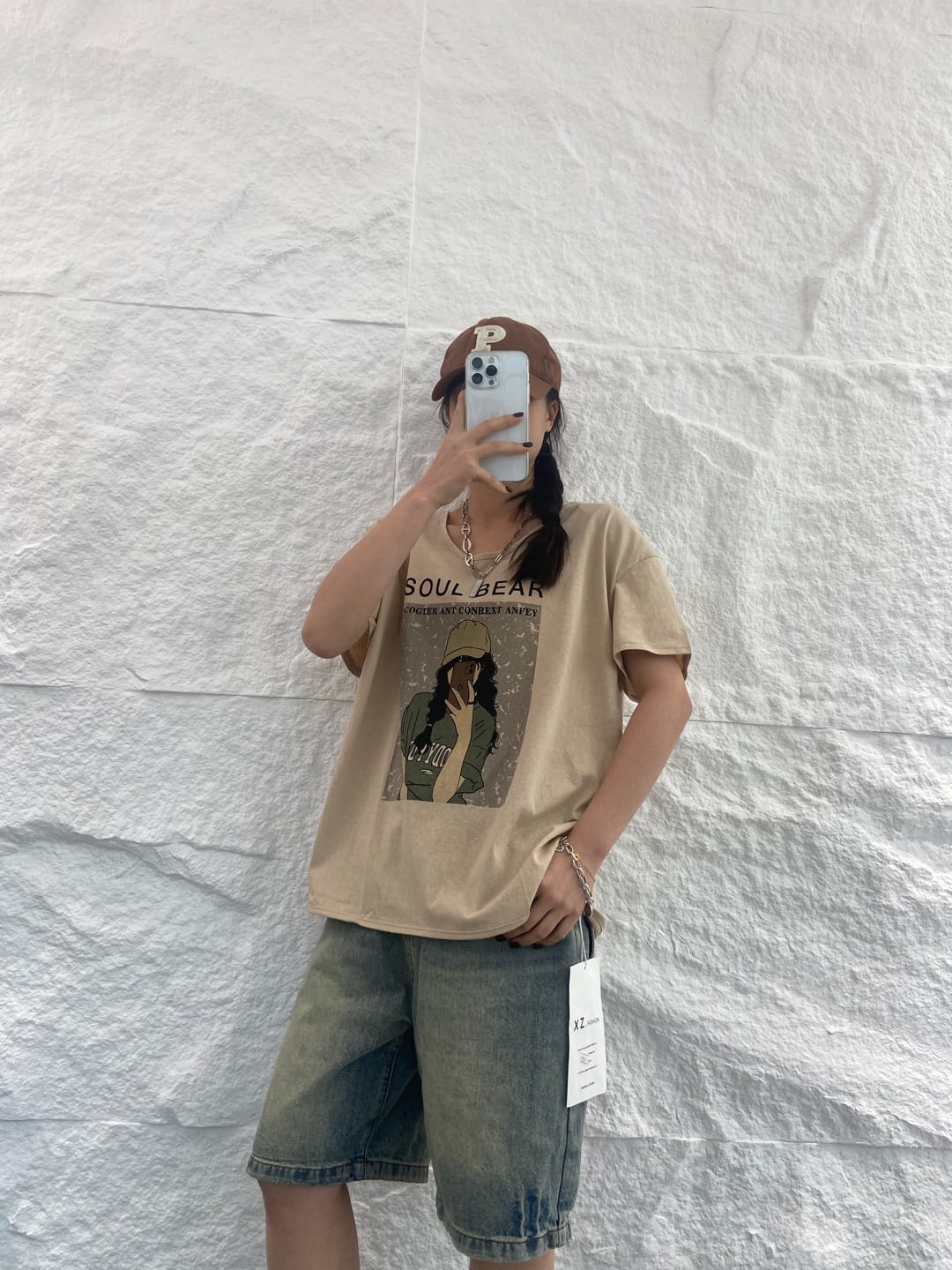 Soul bear graphic t-shirt top