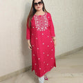 Summer embroidery long kurti