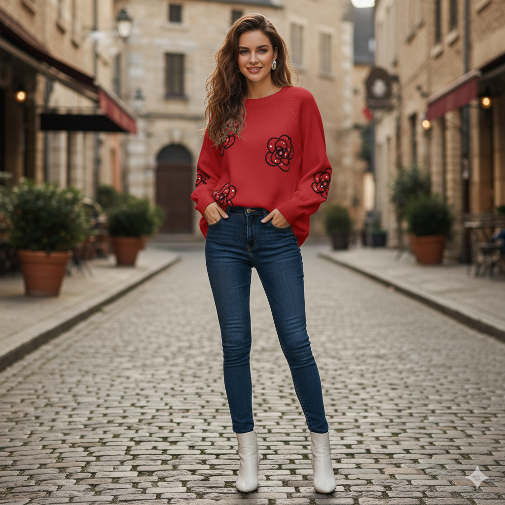 Cozy Blossom Winter Top