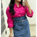 "Chic Denim Elegance one Pc  dress "