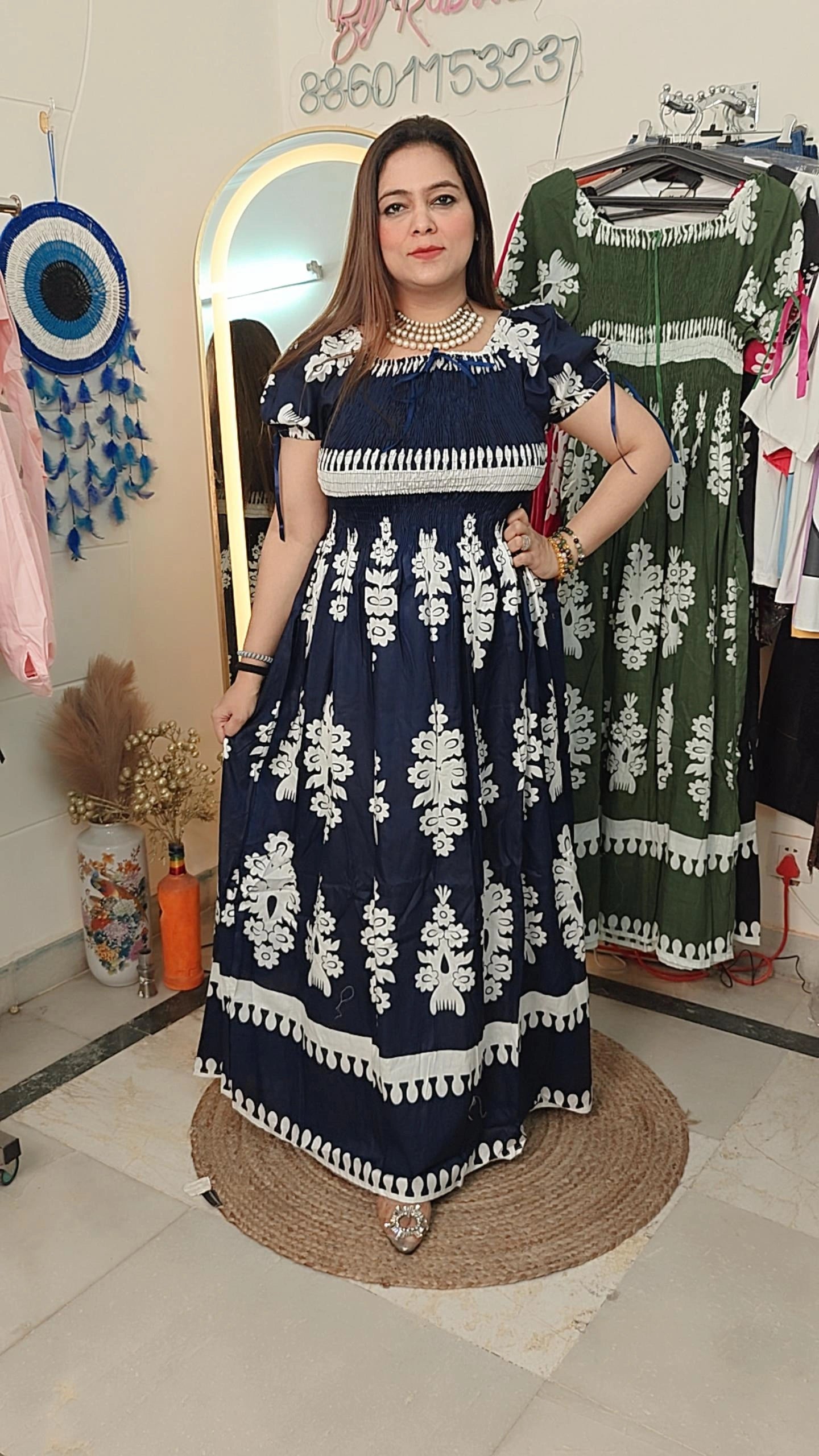 Grace in Every Color – Embroidered Smocked Maxi