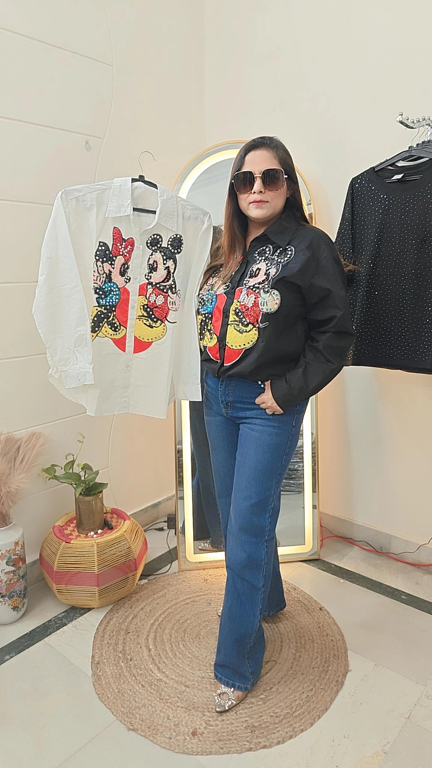 "Mickey & Minnie Sparkle Love Shirt"
