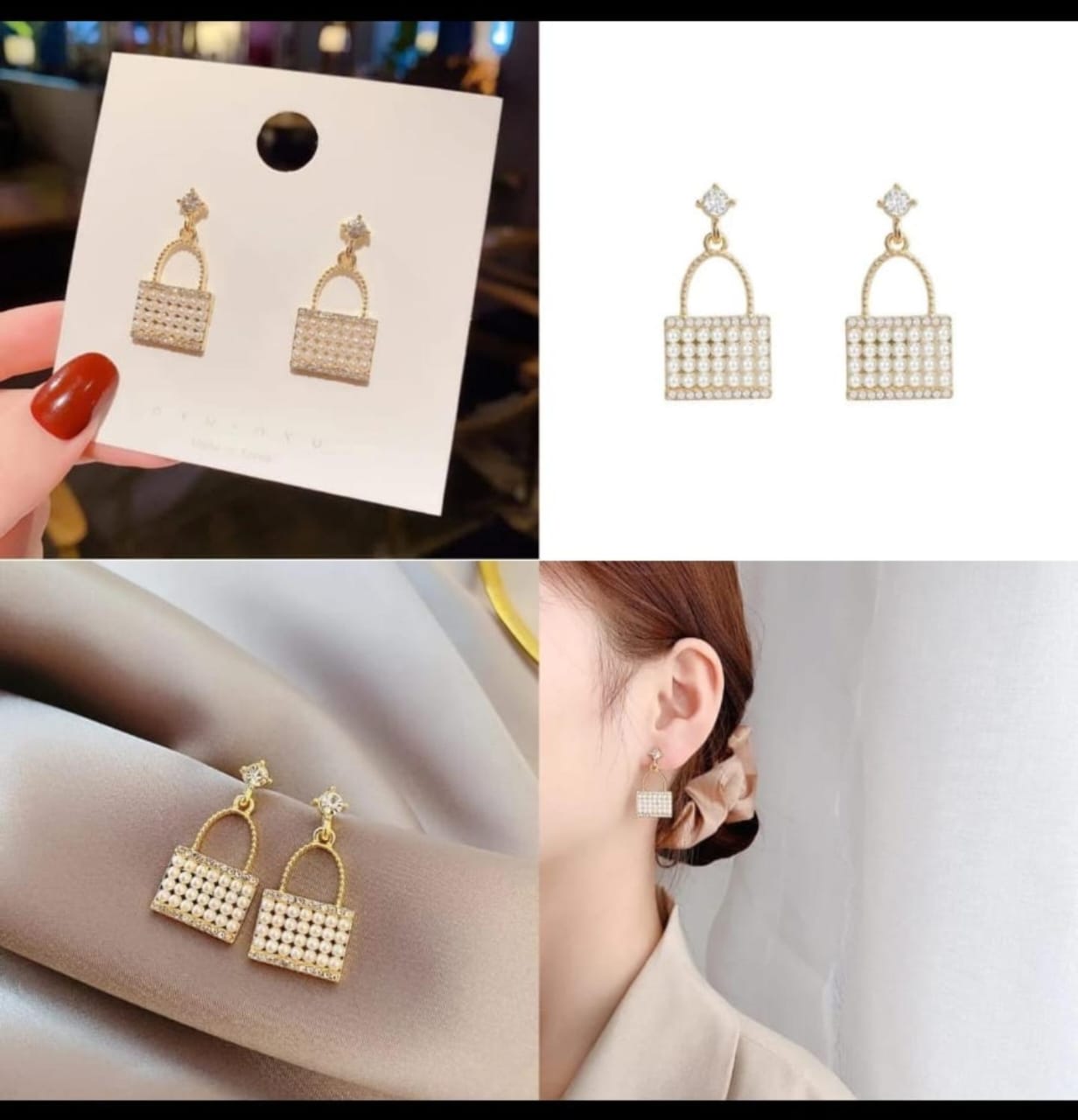 "Sparkling Purse Drop Earrings"