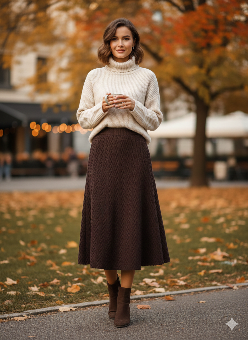 Textured Warmth Winter Skirt”