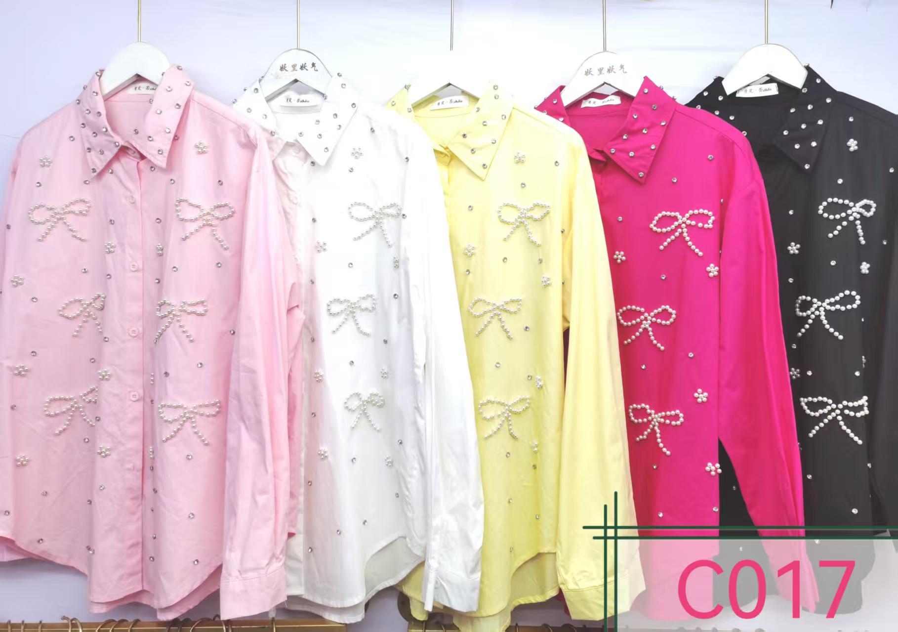 "Pearl Bow Glam Shirts"