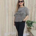 Cotton striped top with inner