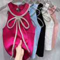 Glam Bow Bling Halter Top – Crystal Embellished Chic
