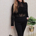 Flared pant with wave pattern side work - Black