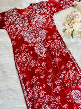Chikankari handwork kurti with pant length -46