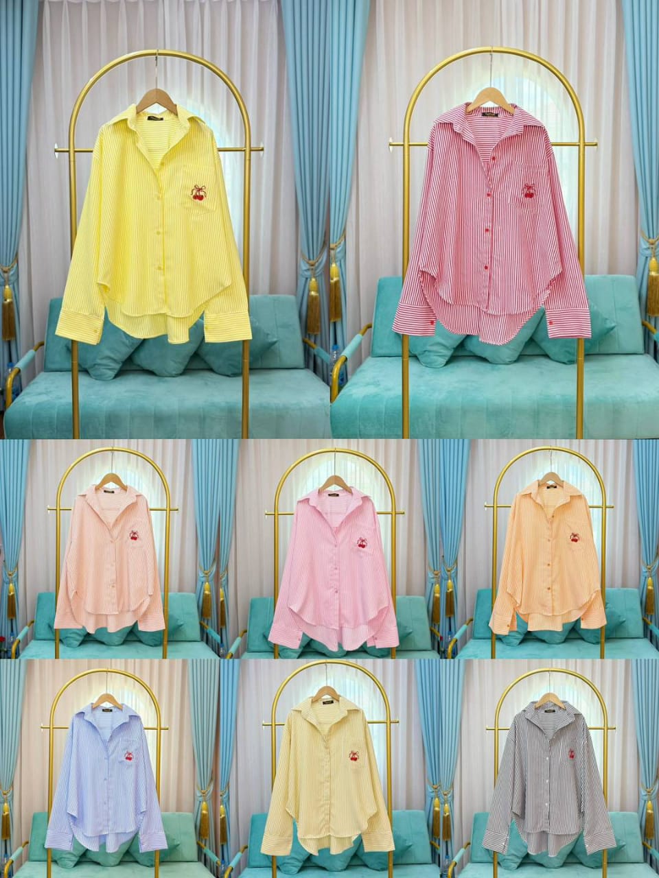 Oversized stripes statement shirts