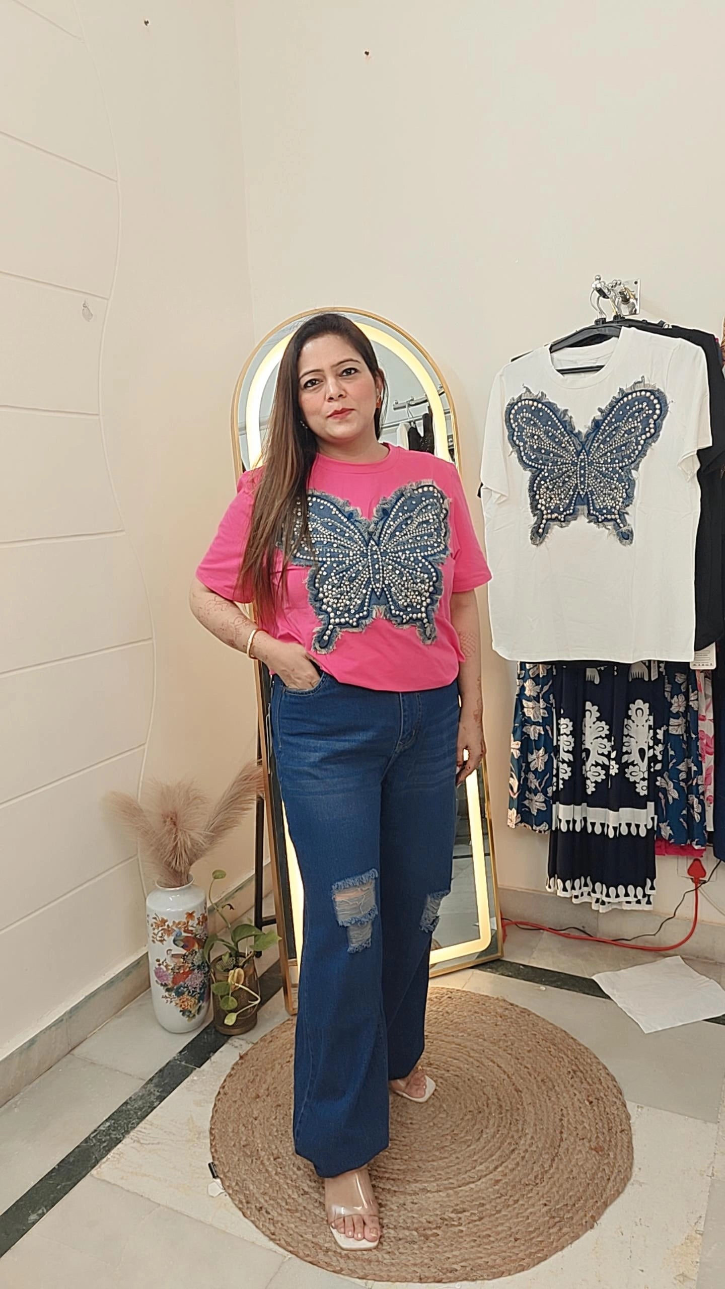 Embellished Butterfly applique Tees