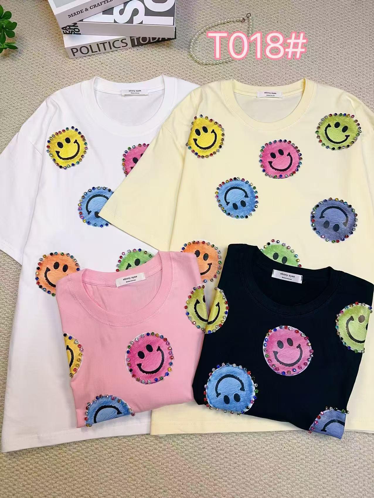 "Beaded Smiley Vibes Tees"