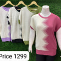 Summer strechable zig zag knitting top