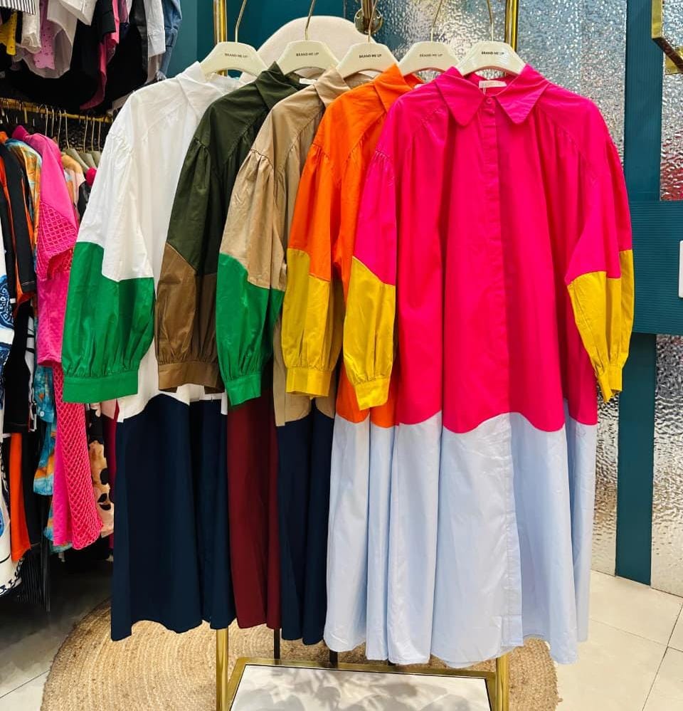Retro Pop Color Panel Dress