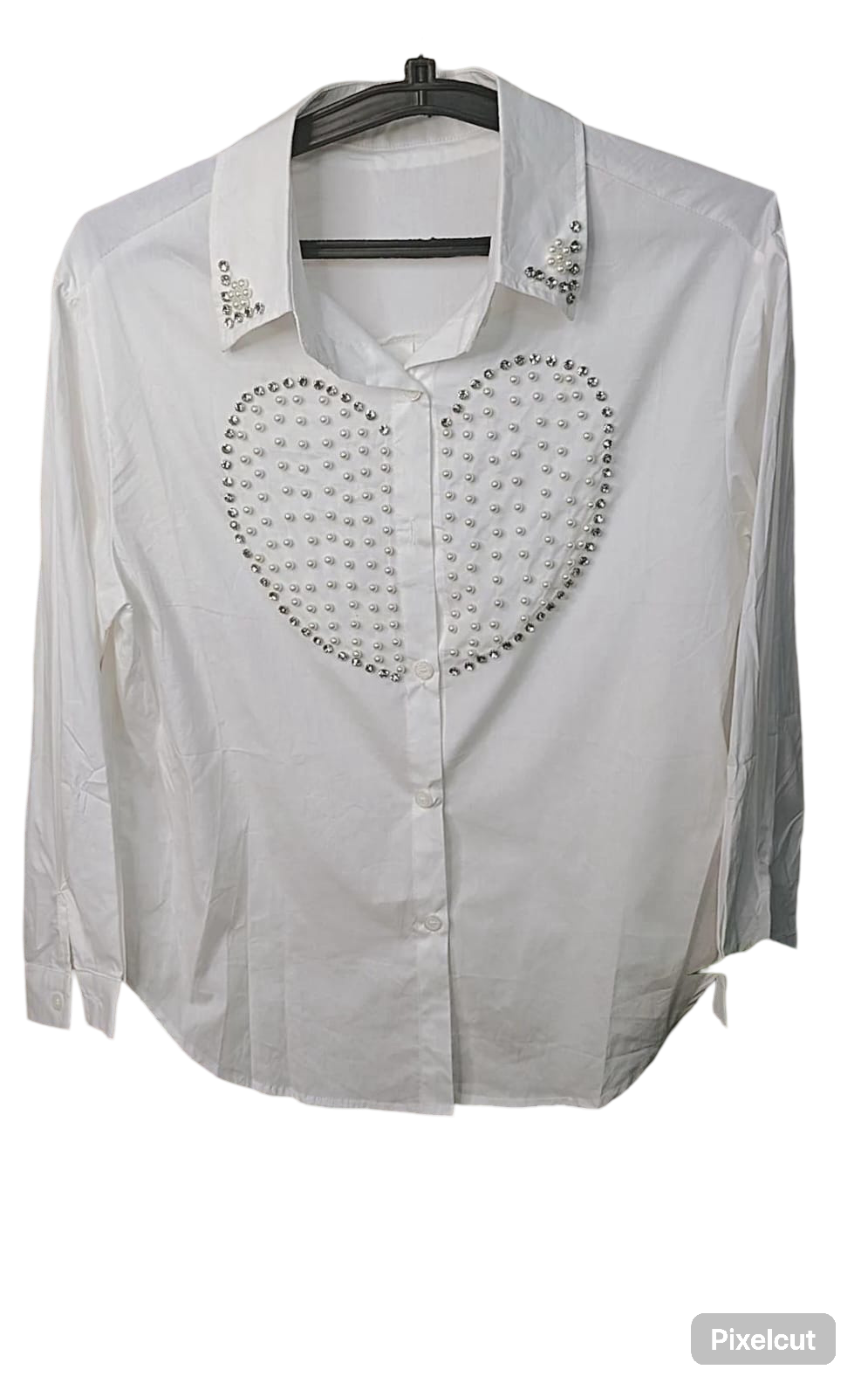 Cotton shirt with pearl n studs