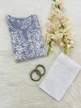Chikankari handwork kurti with pant length -46
