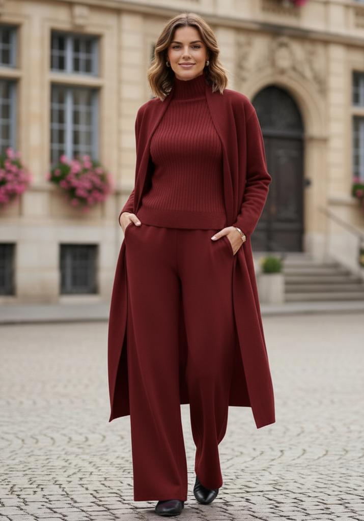 Chic Comfort 3 pcs Cobalt Knit Winter  Cordset