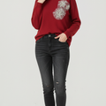 Pearl & Sequin Bloom Knitted Winter top