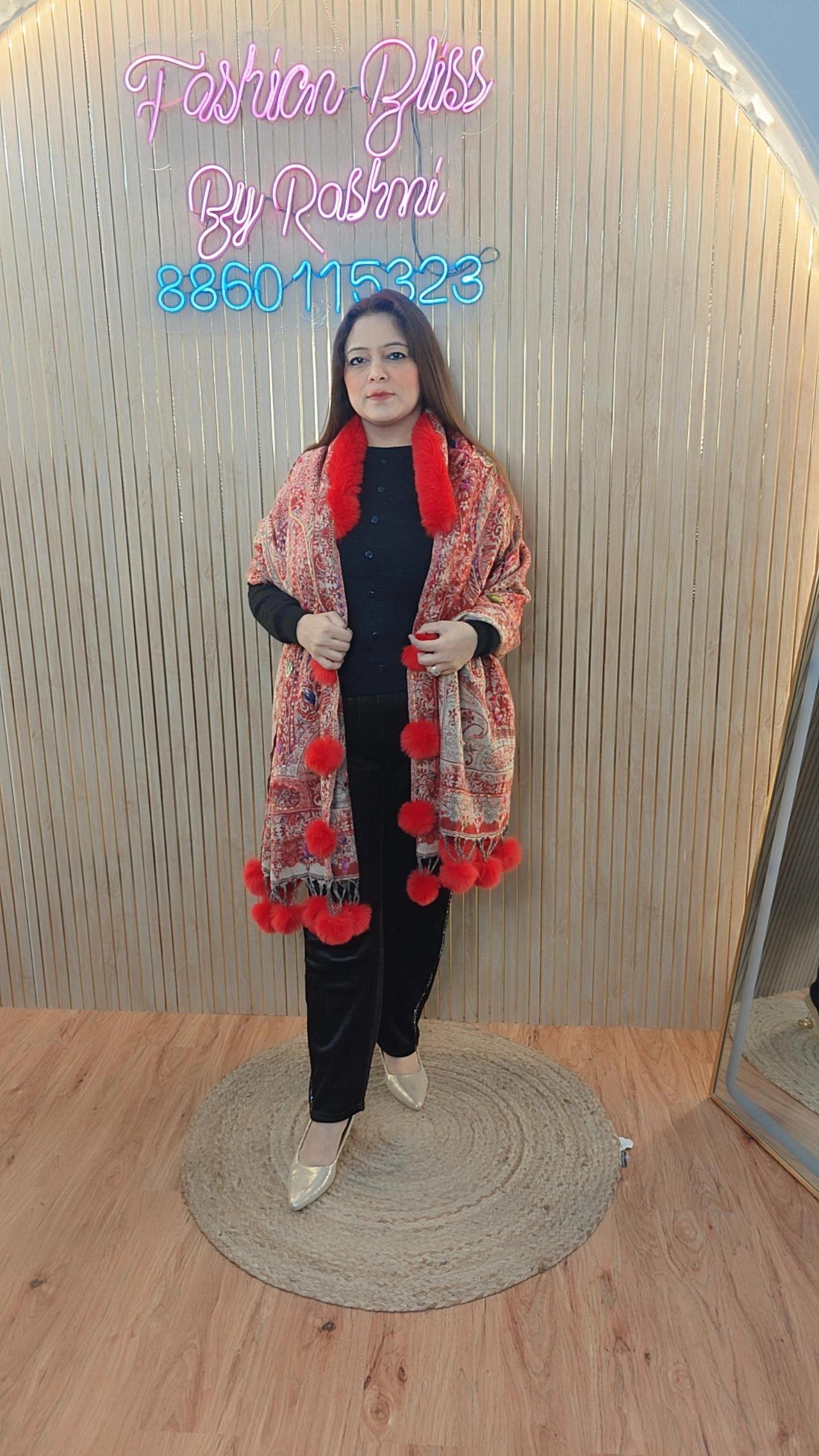 Premium Kashmiri Pom-Pom Stole