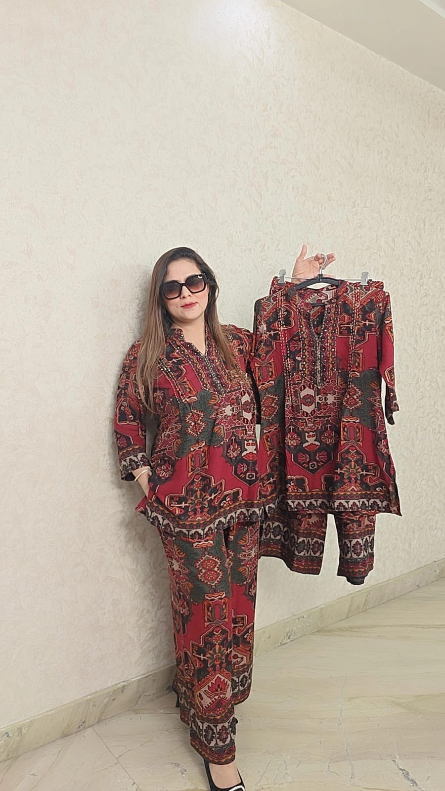 Maroon Boho Vibe Coord Set - Ethnic Fusion in Comfort
