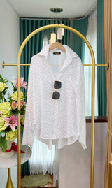 Classic cotton Polka Dot Oversized Shirt