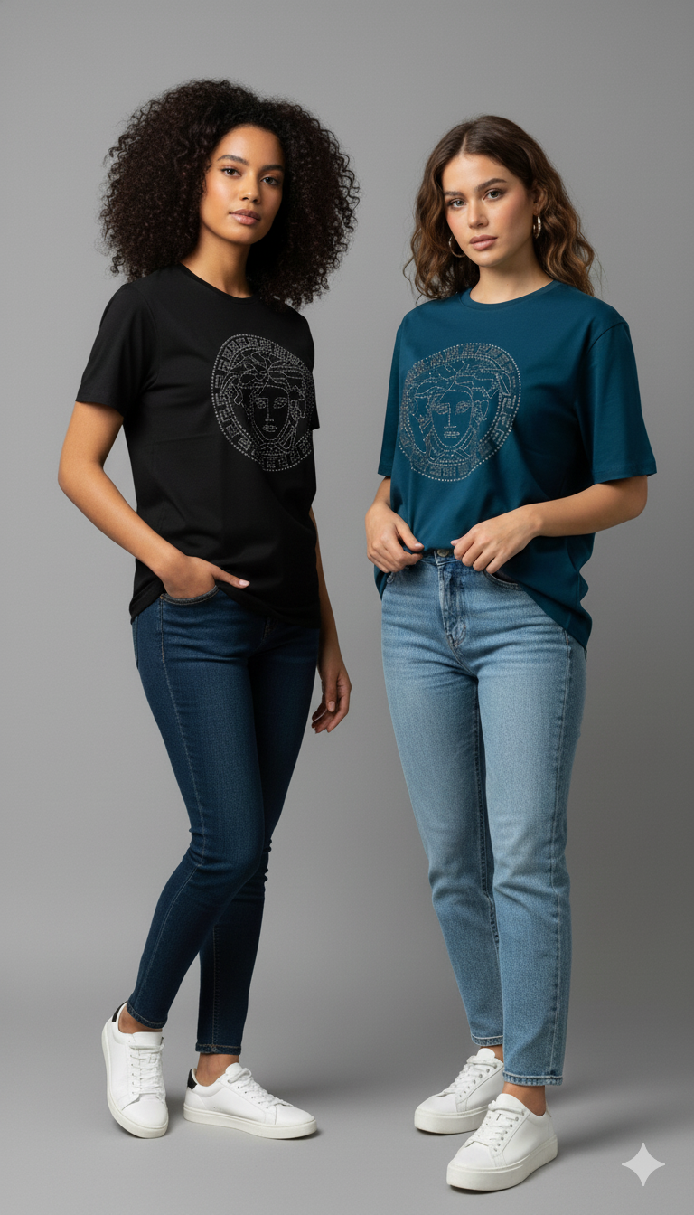 Iconic Luxury Crystal Embellished Tees
