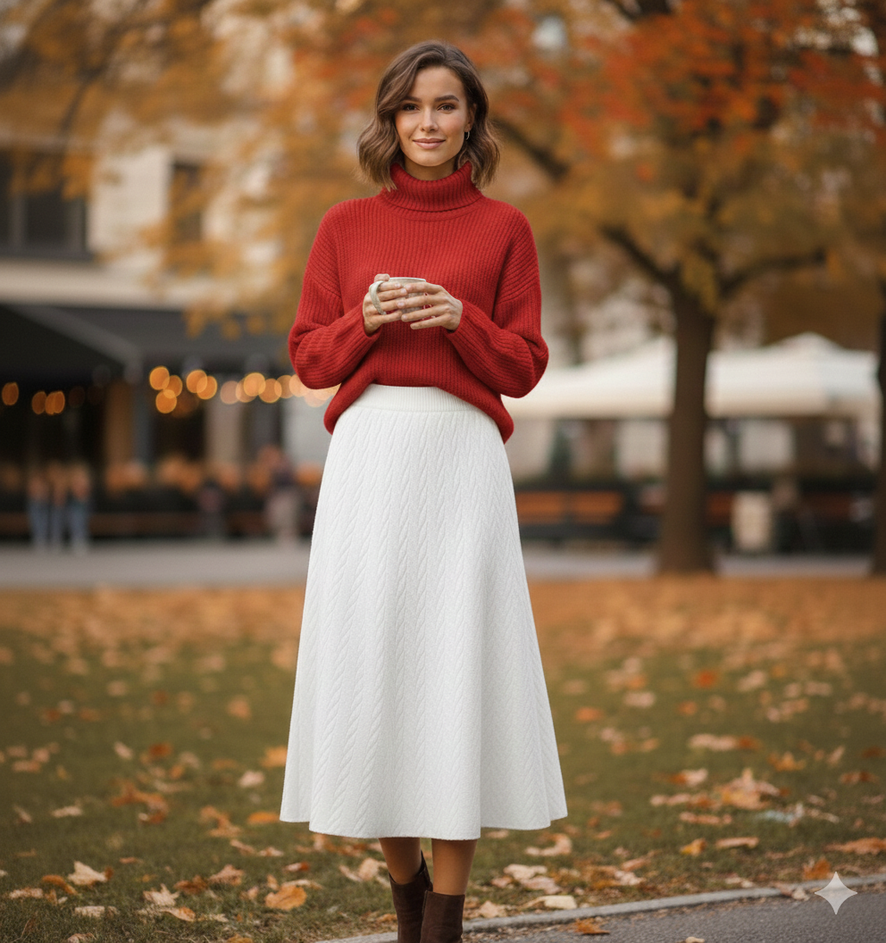 Textured Warmth Winter Skirt”