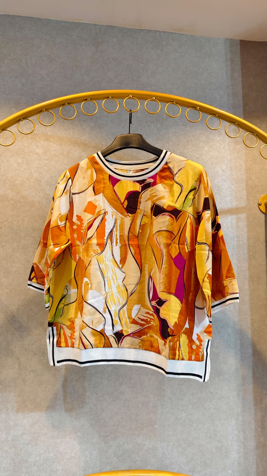 Summer Digital print round neck top