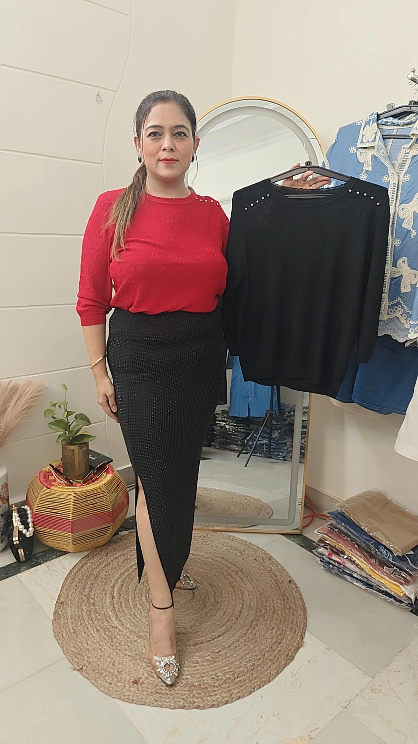 Statement texture Knitted top