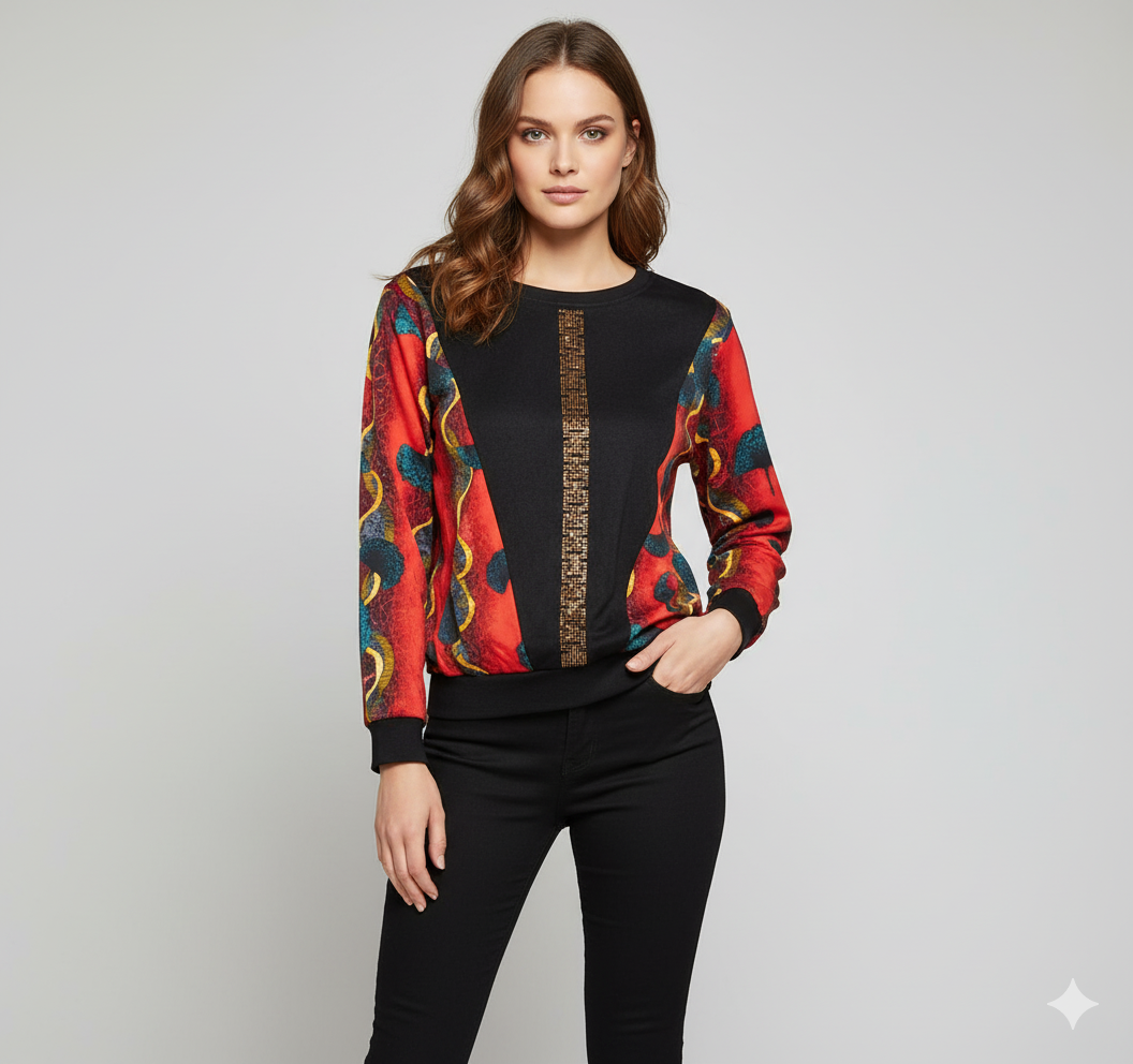 Statement Print Sleeve top