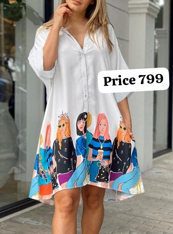 Oversized shirt dress with belt
