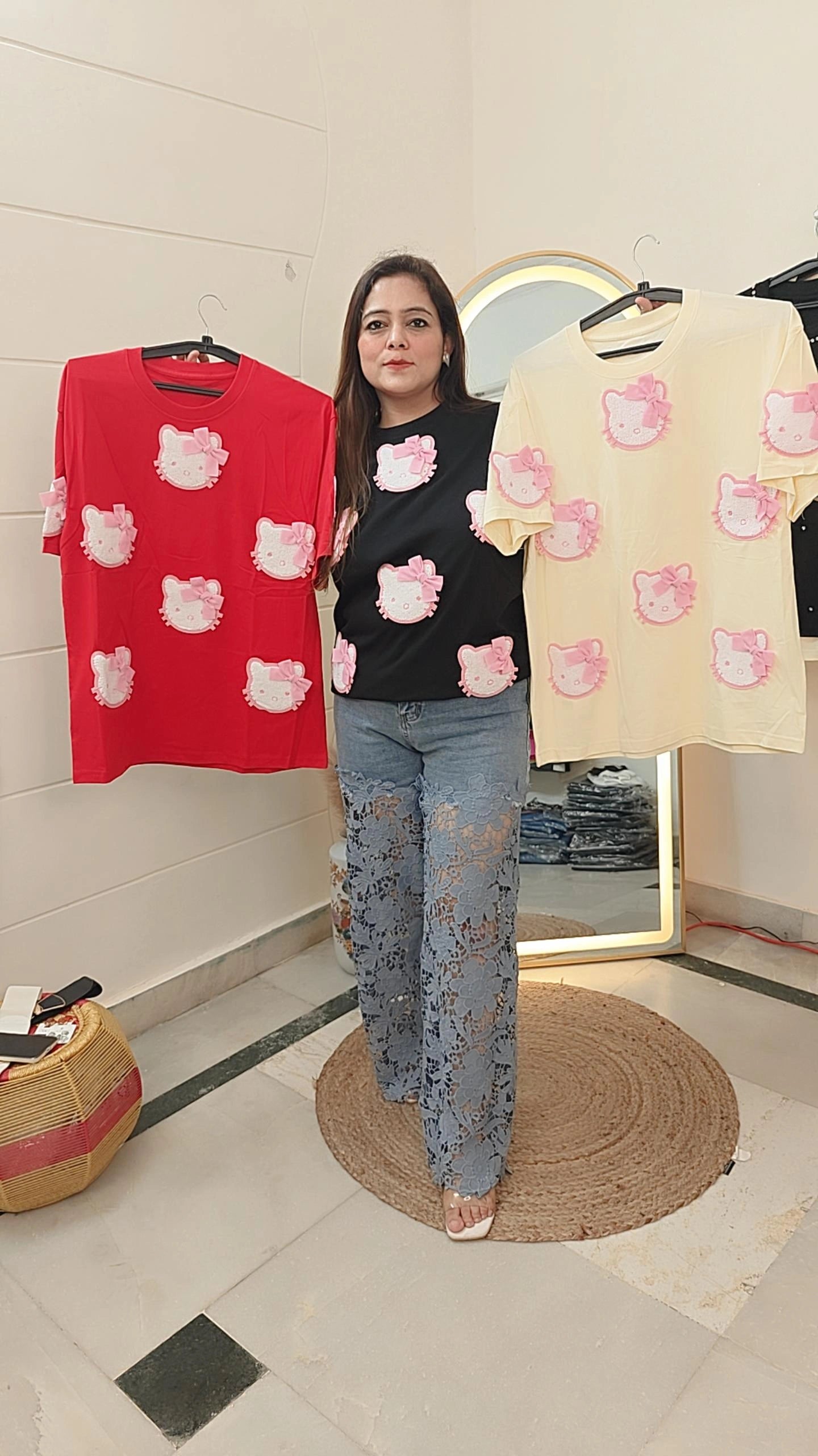 "Chic Kitty Bow Tops"