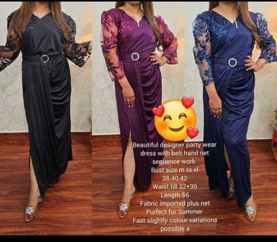 Designer drape maxi gown