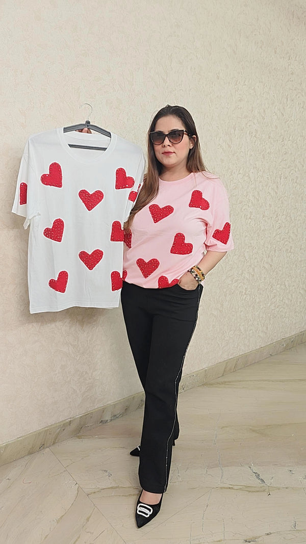 Heart Pop Sequin T-Shirts – Trio Love Drop