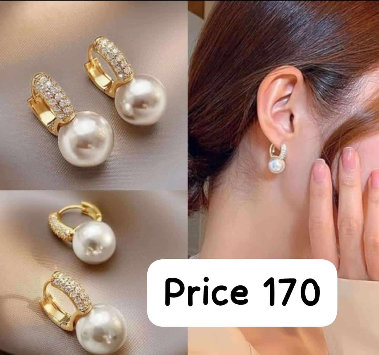Elegant Pearl Hoop Earrings