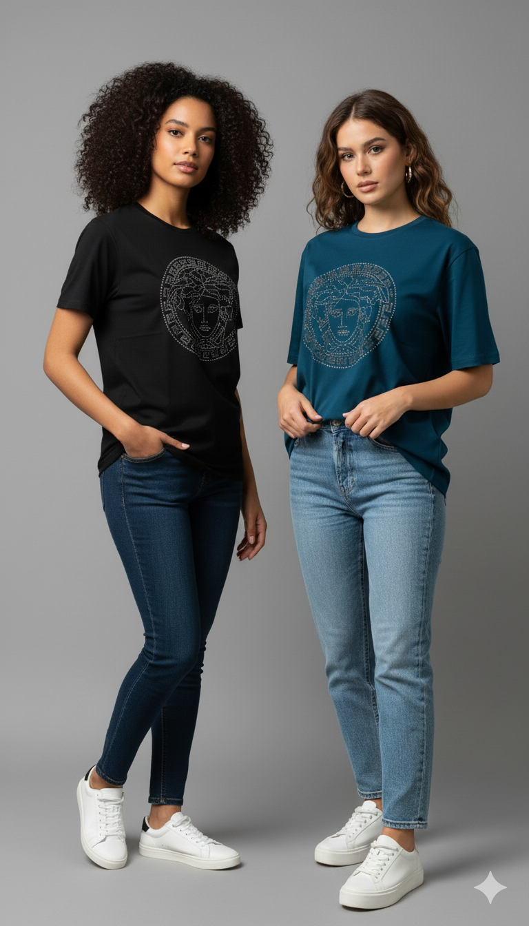 Iconic Luxury Crystal Embellished Tees