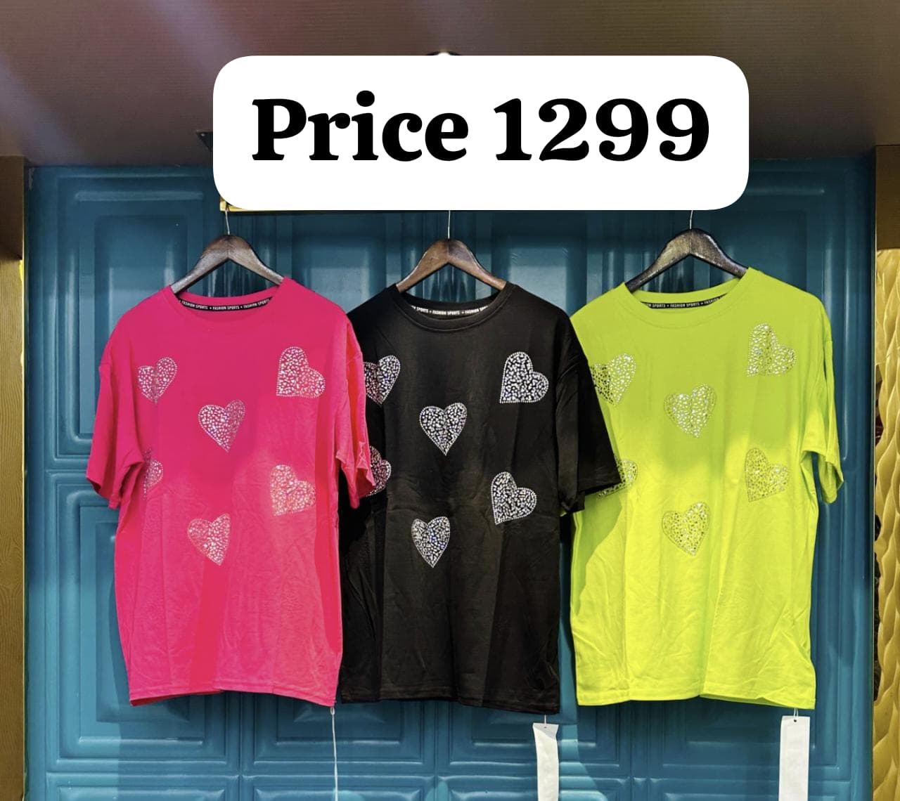 Glitter Hearts Statement T-Shirt