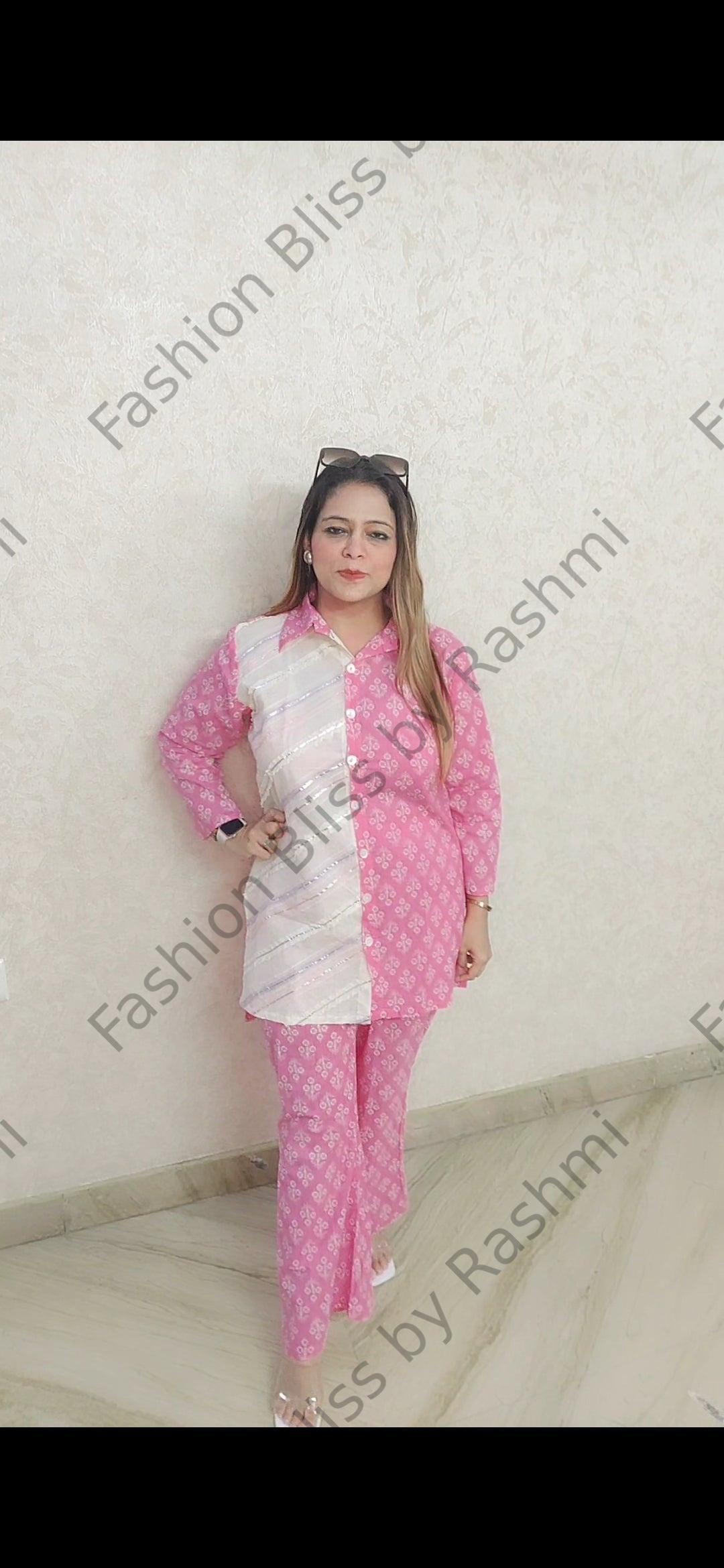 Premium Cotton coordset -  by Fashion Bliss by Rashmi - cordsets, green, pink