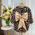 Bow leopard print shirt