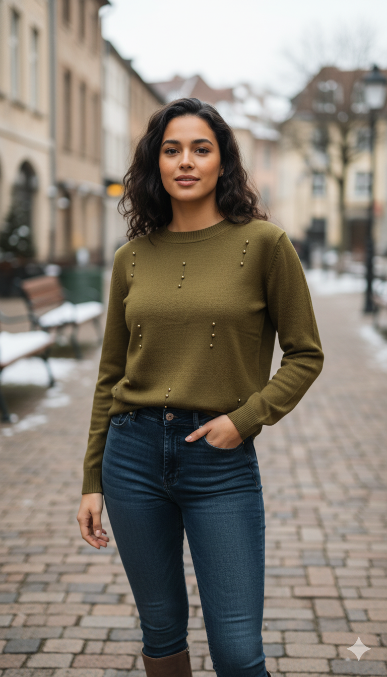 Classic  Pearl Knitted Winter Top