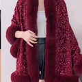 Fur Sequence Party wear Stole/ponchun/ cape