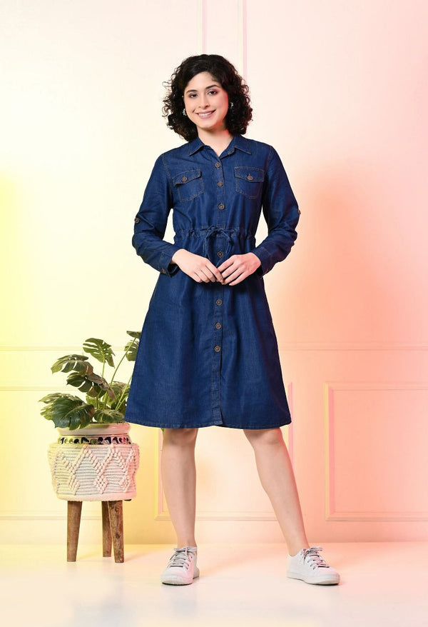 Denim Diva Shirt Dress – Available in Two Chic Shades"