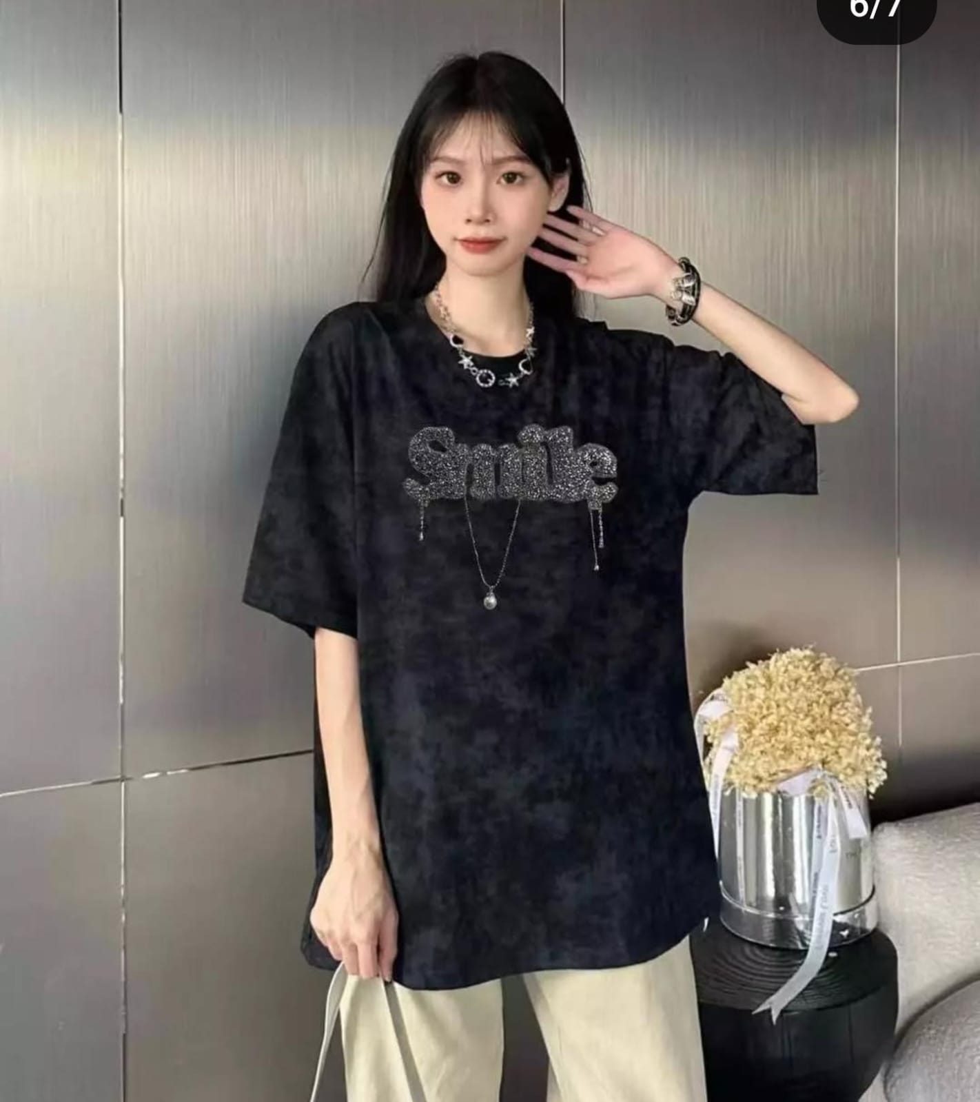 Casual Chic: smile Oversized Comfort with a Statement Touch