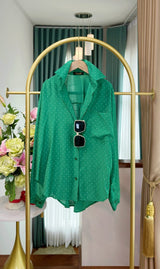 Classic cotton Polka Dot Oversized Shirt