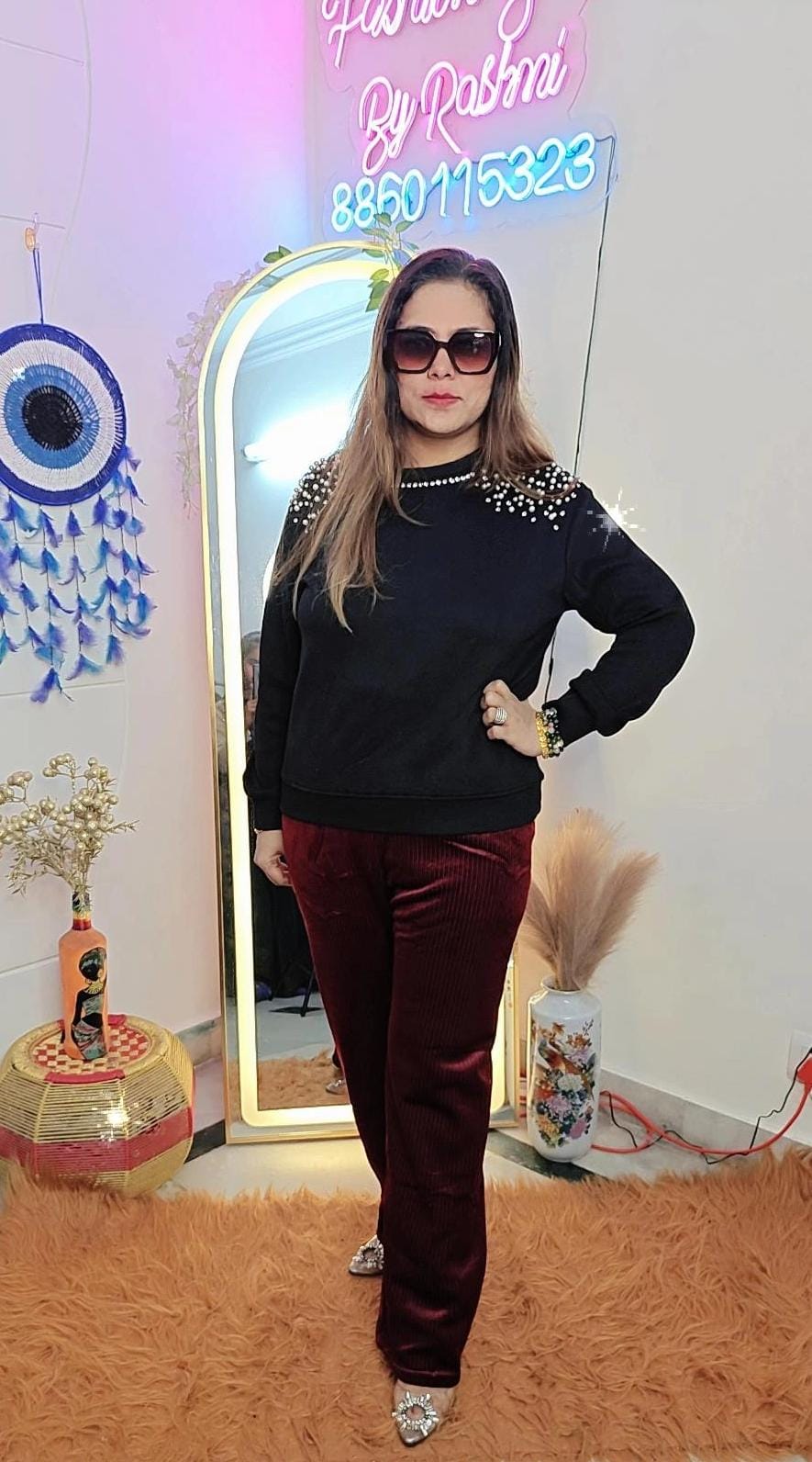 "Velvet Comfort: Stretchable Waist Lounge Pants"