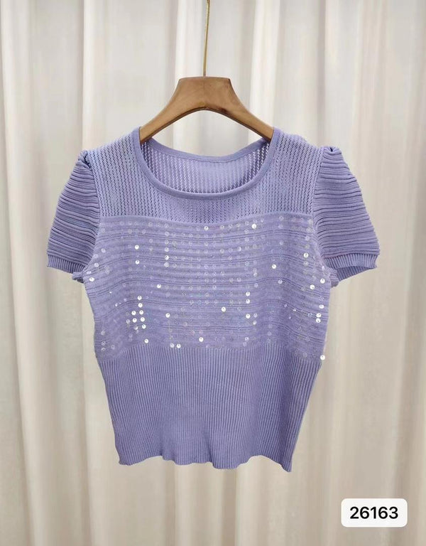 Crochet sequin top