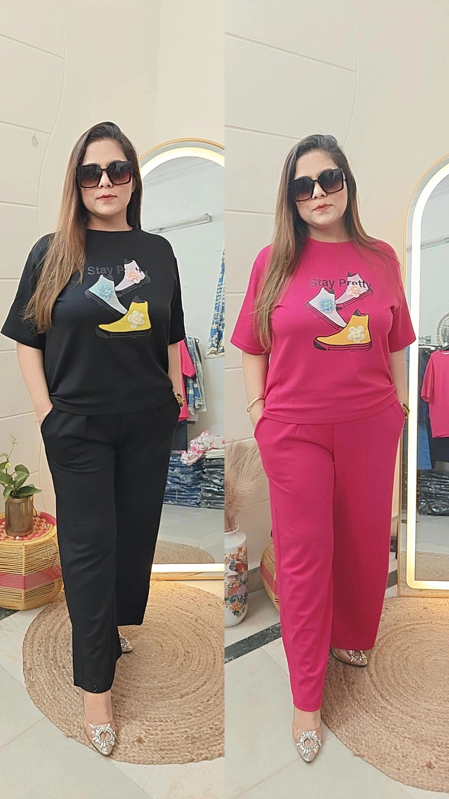 Stay Pretty Sneaker Graphic Coord set – Casual Chic Edition