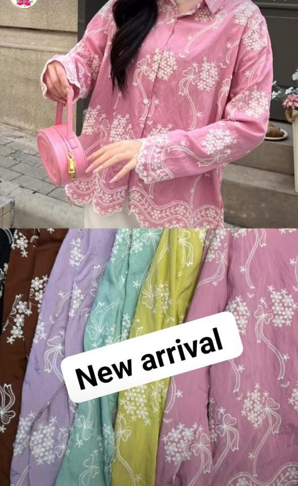Floral Embroidered Cotton Shirts – Pastel Dreams Collection