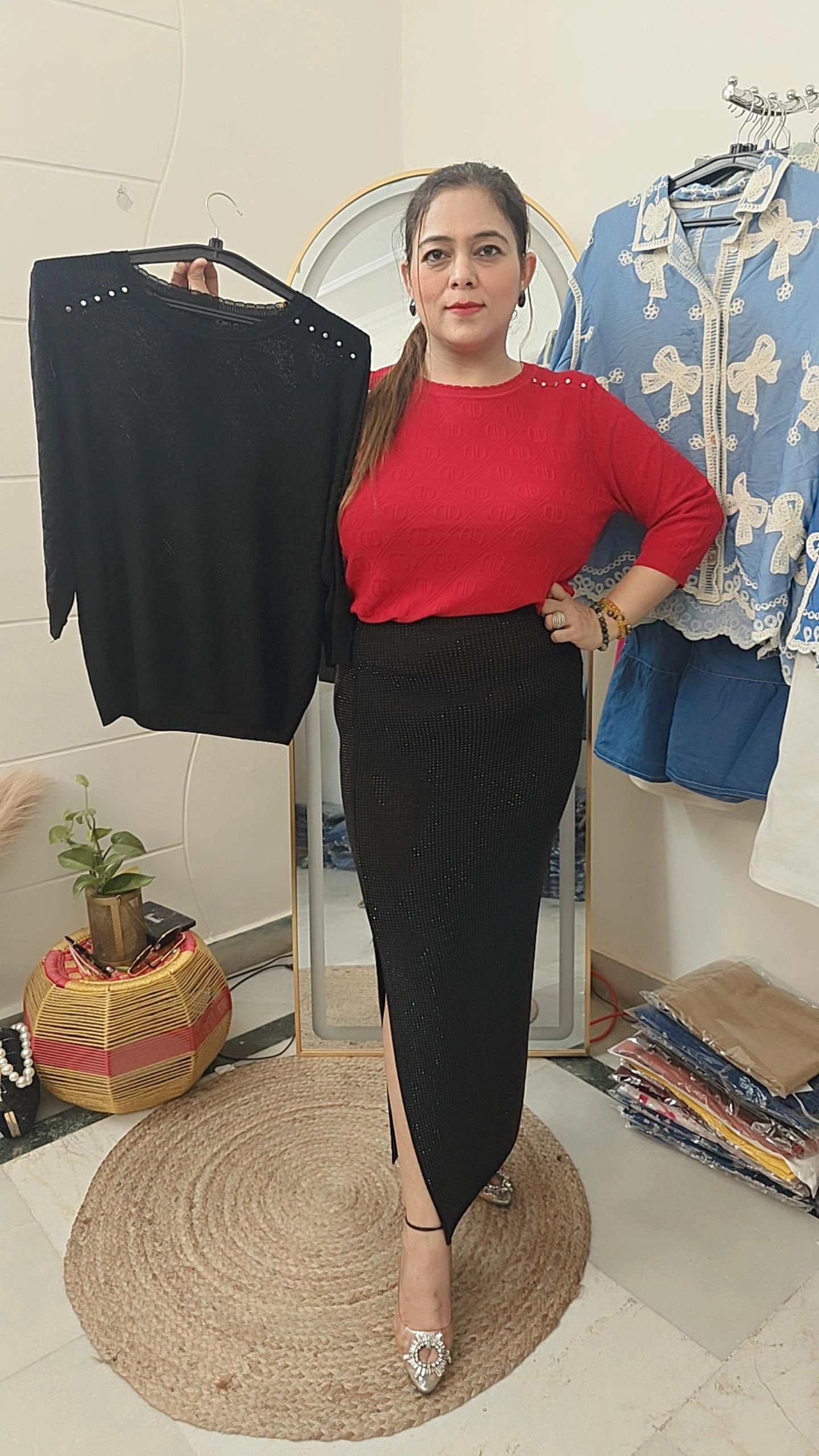 Statement texture Knitted top